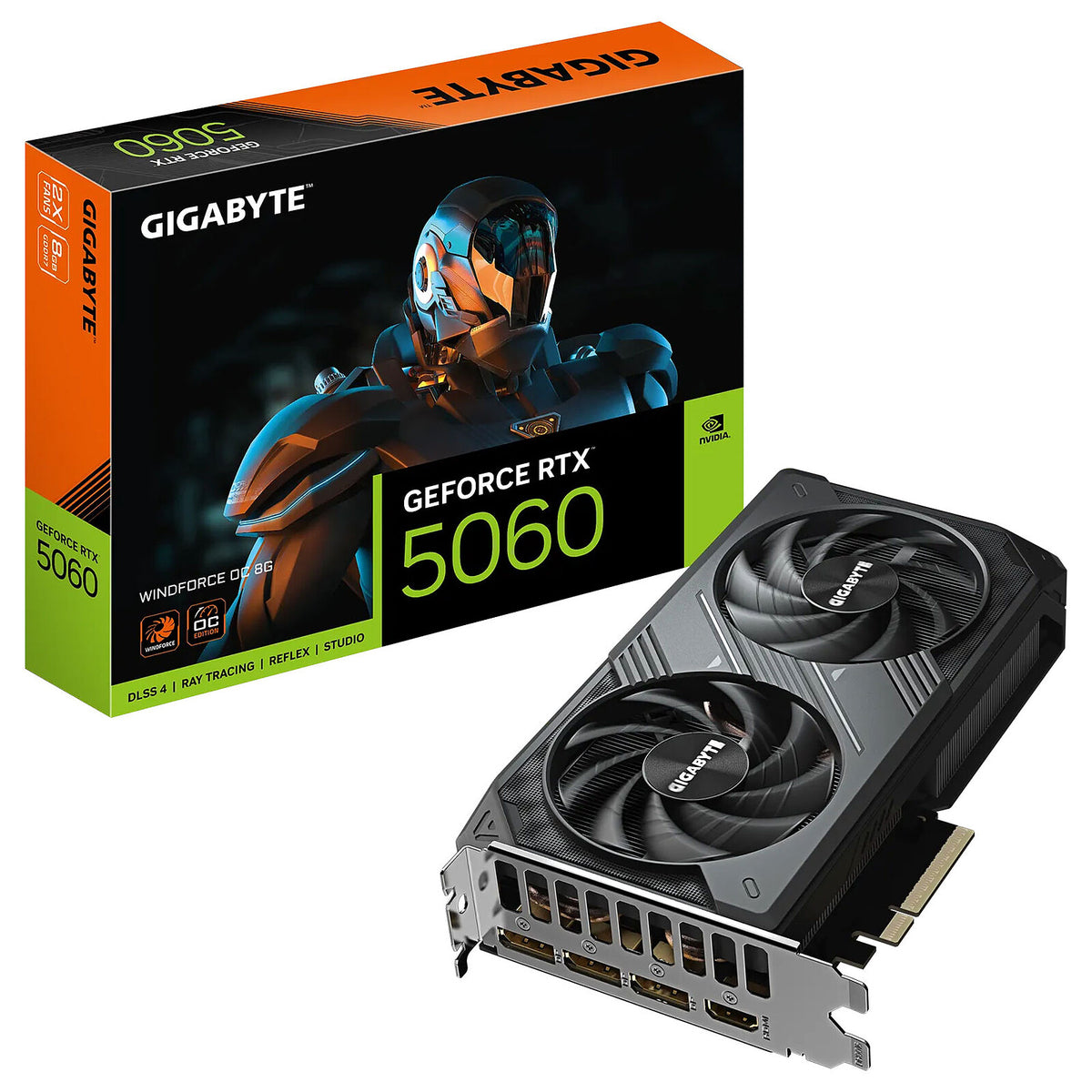 Gigabyte GeForce RTX 5060 WINDFORCE OC 8G 8 GB GDDR7 - HDMI/Tri DisplayPort - DLSS 4 - PCI Express (NVIDIA GeForce RTX 5060)