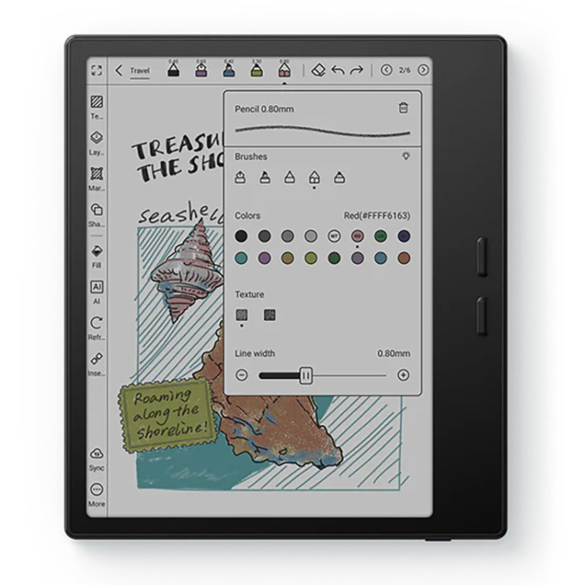 Boox Go Color 7" (Gen II) Nero Lettore di eBook - schermo touch screen a colori HD da 7" 1680 x 1264 - Android 13 - Wi-Fi/Bluetooth - 64 GB - microSD - USB-C