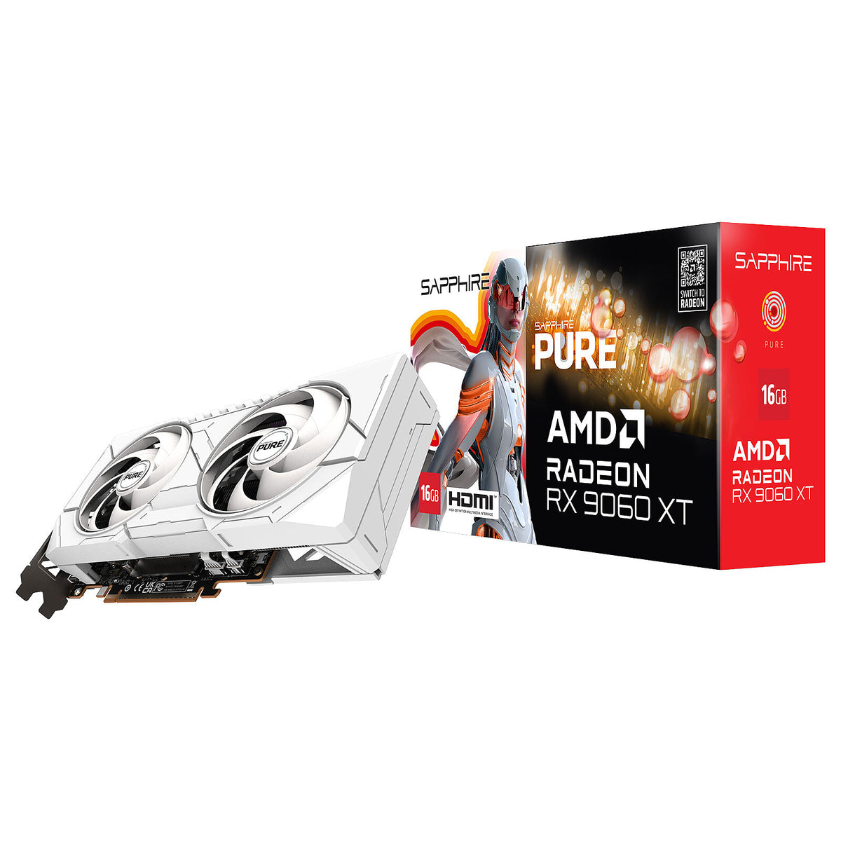 Sapphire PURE AMD Radeon RX 9060 XT 16GB 16GB GDDR6 - HDMI/Dual-DisplayPort - PCI Express (AMD Radeon RX 9060 XT)
