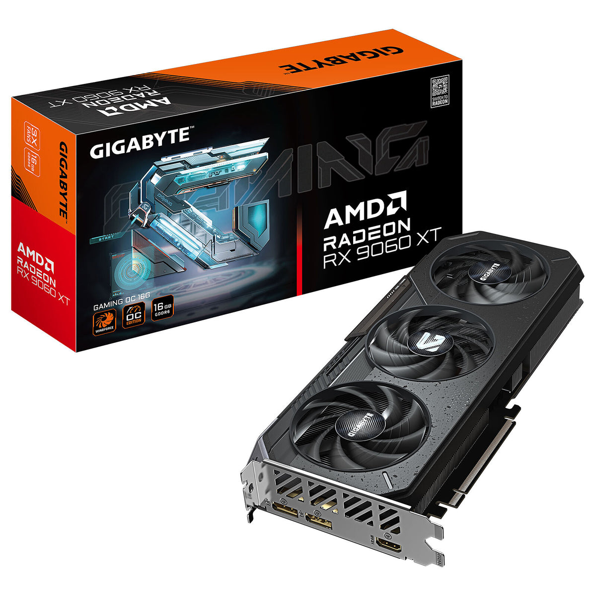 Gigabyte Radeon RX 9060 XT GAMING OC 16G 16 GB GDDR6 - HDMI/Dual-DisplayPort - PCI Express (AMD Radeon RX 9060 XT)