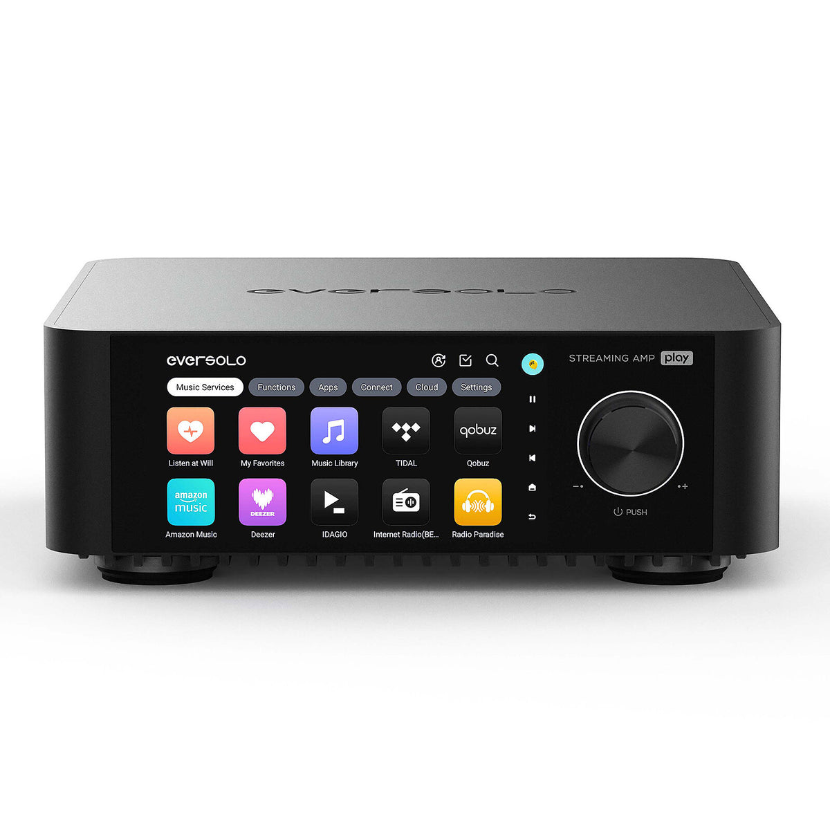 EverSolo Play Lettore audio di rete con DAC AK4493SEQ AKM a 32 bit, Bluetooth, Ethernet, DLNA, HDMI ARC, USB-A 3.0