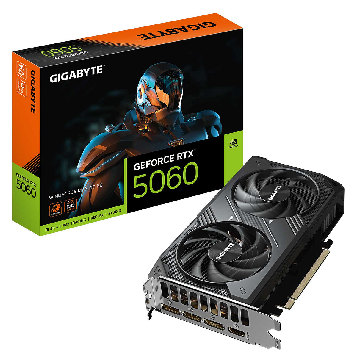 Gigabyte GeForce RTX 5060 WINDFORCE MAX OC 8G 8 GB GDDR7 - HDMI/Tri DisplayPort - DLSS 4 - PCI Express (NVIDIA GeForce RTX 50