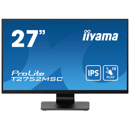 iiyama 27" LED Touch - ProLite T2752MSC-B1 Schermo PC Full HD 1080p - 1920 x 1080 pixel - MultiTouch - 5 ms (da grigio a grig