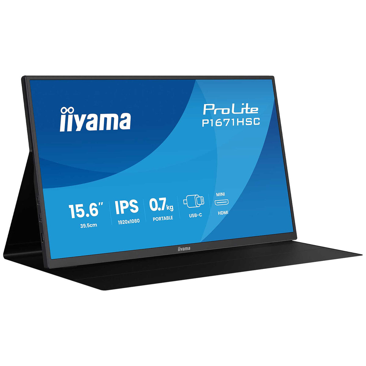 iiyama 15.6" LED - P1671HSC-B1 Monitor PC Full HD 1080p - 1920 x 1080 pixel - 3 ms (da grigio a grigio) - formato 16/9 - pann