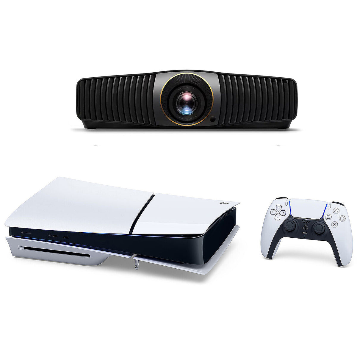 BenQ W5800 + Sony PlayStation 5 Slim Proiettore laser DLP 3D Ready - 4K Ultra HD - 2600 Lumen - HDR - Lens Shift Verticale - HDMI/USB/RJ45 + PlayStation 5 Slim Console