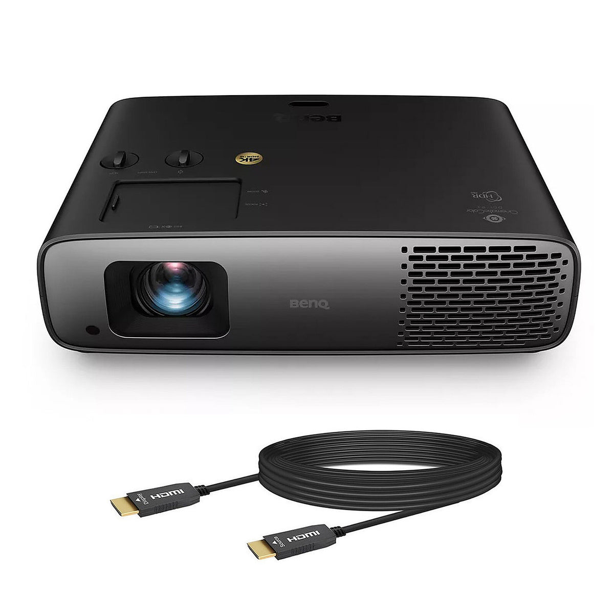 BenQ W4100i + cavo Real Cable HD-OPTIC-8K (5m) Proiettore LED DLP 3D Ready - 4K Ultra HD - 3200 Lumen - HDR10+ - Lens Shift orizzontale e verticale - Android TV - 3x HDMI - USB - 5 Watt + Cavo ottico HDMI 2.1 8K 60 Hz - 5 metri