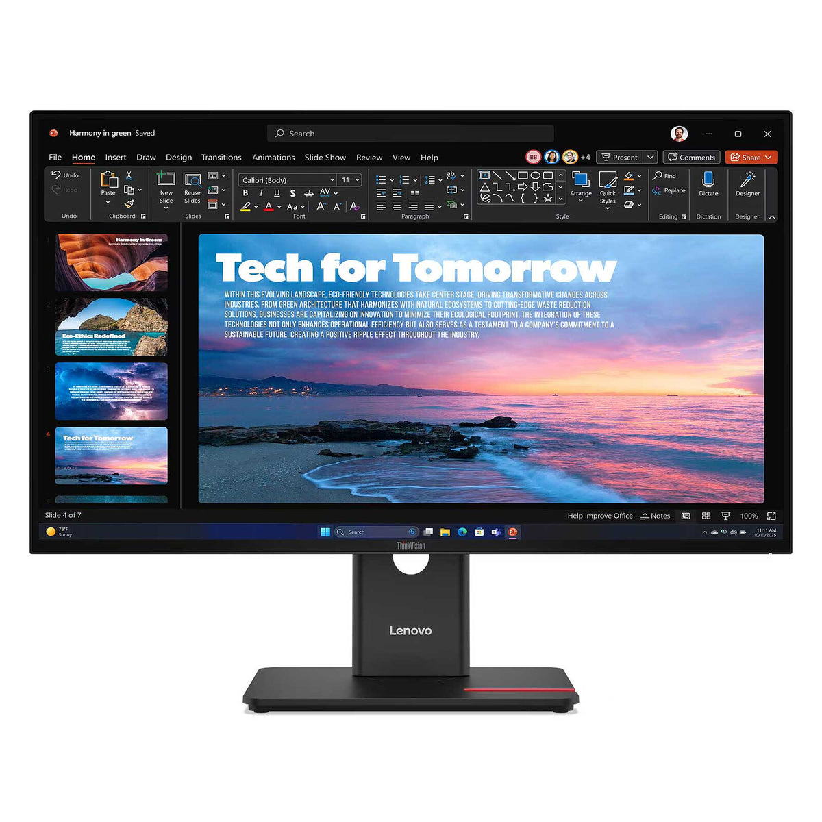 Lenovo 27" LED - ThinkVision T27QD-40 Monitor PC 2.5K - 2560 x 1440 pixel - 6 ms (da grigio a grigio) - 16/9 - Pannello IPS -