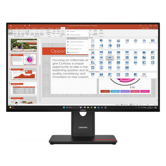 Lenovo 27" LED - ThinkVision T27-40 Schermo PC Full HD 1080p - 1920 x 1080 pixel - 6 ms (da grigio a grigio) - 16/9 - Pannell