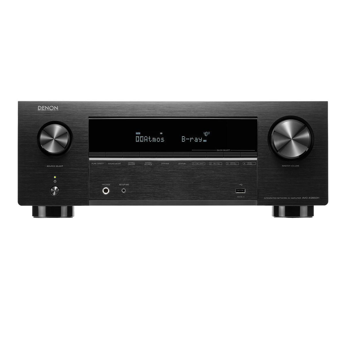 Denon AVR-X2850H Nero Sintoamplificatore Home Cinema 7.2 - 150W/canale - Dolby Atmos/DTS:X - 3 HDMI 2.1 8K - Upscaling 8K - Dolby Vision/HDR10+ - Wi-Fi/Bluetooth - AirPlay 2 - Multiroom