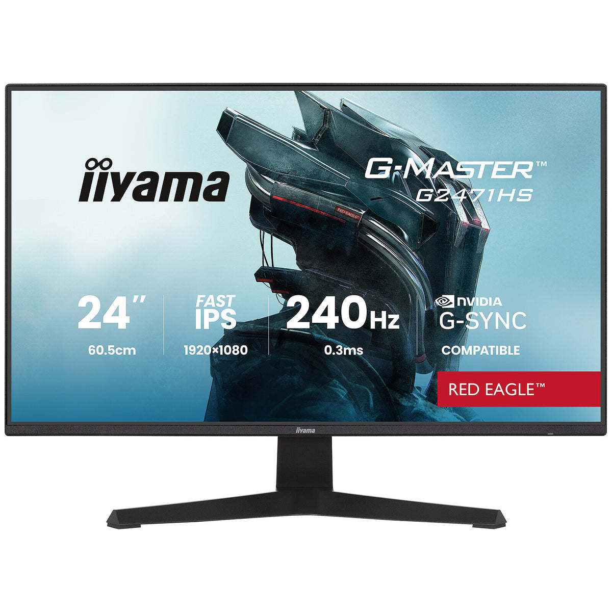 iiyama 23.8" LED - G-Master G2471HS-B1 Red Eagle Monitor PC Full HD 1080p - 1920 x 1080 pixel - 0,3 ms (MPRT) - Formato 16:9 