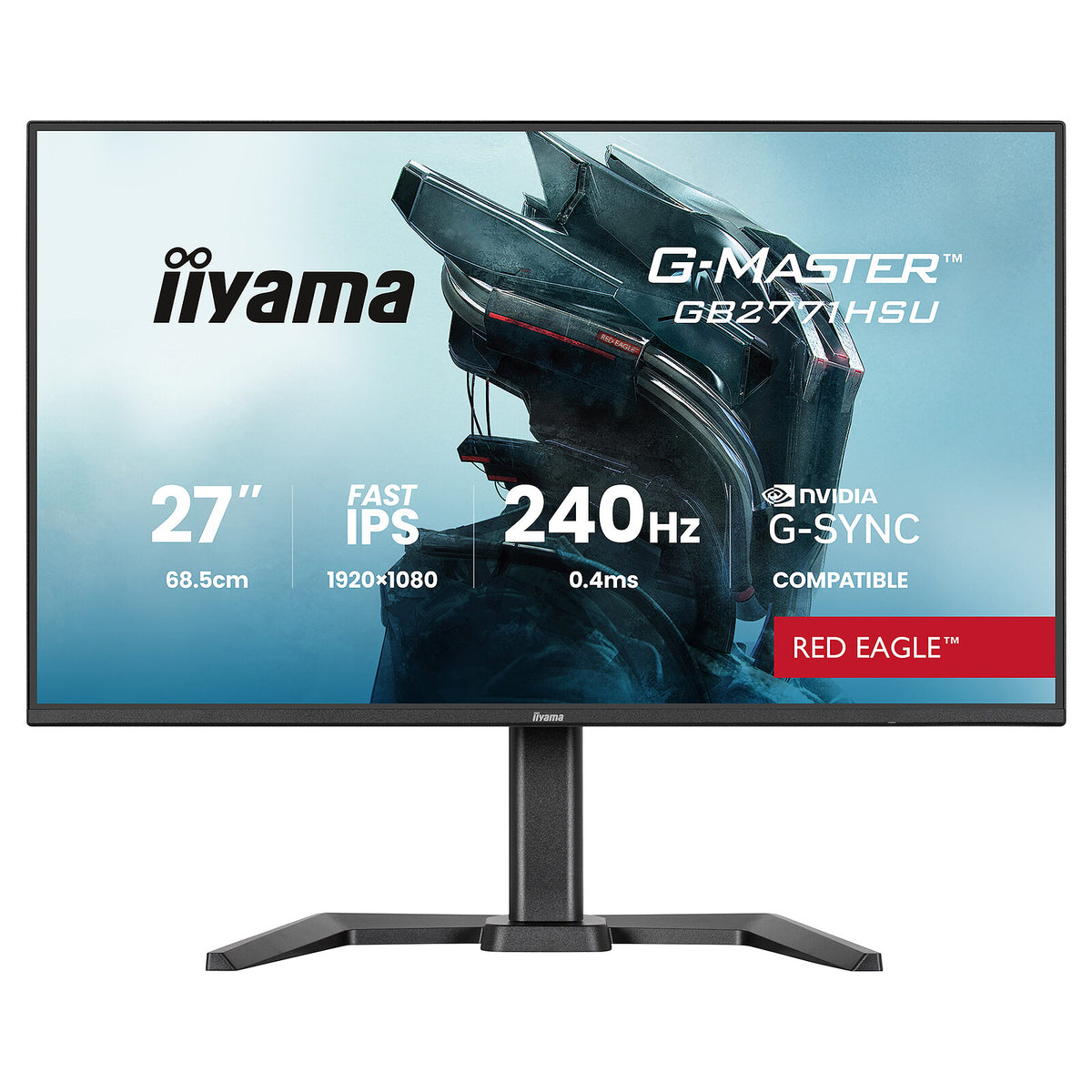 iiyama 27" LED - G-Master GB2771HSU-B1 Red Eagle Monitor PC Full HD 1080p - 1920 x 1080 pixel - 0,4 ms (MPRT) - Formato 16/9 