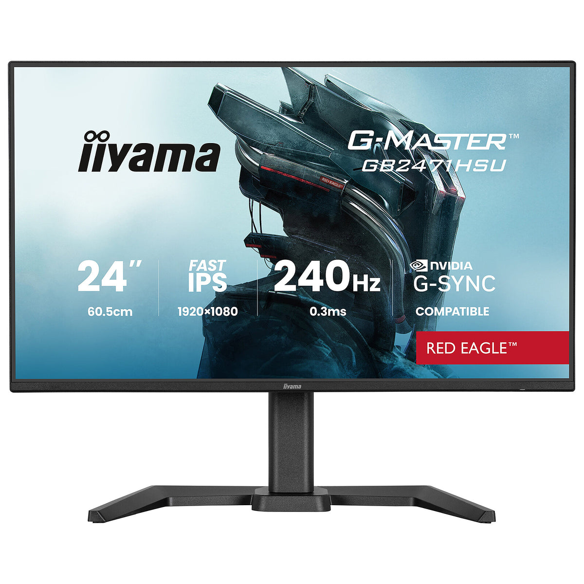 iiyama 23.8" LED - G-Master GB2471HSU-B1 Red Eagle Monitor PC Full HD 1080p - 1920 x 1080 pixel - 0,4 ms (MPRT) - Formato 16: