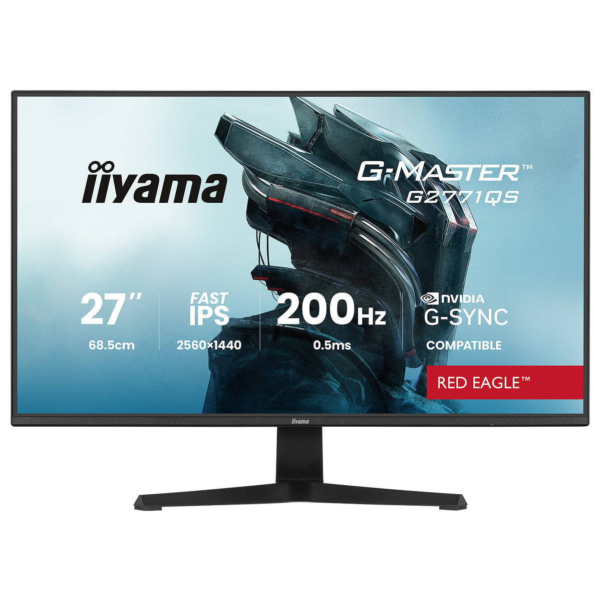 iiyama 27" LED - G-Master G2771QS-B1 Red Eagle Monitor PC 2.5K - 2560 x 1440 pixel - 0,5 ms (MPRT) - 16/9 - Pannello IPS velo