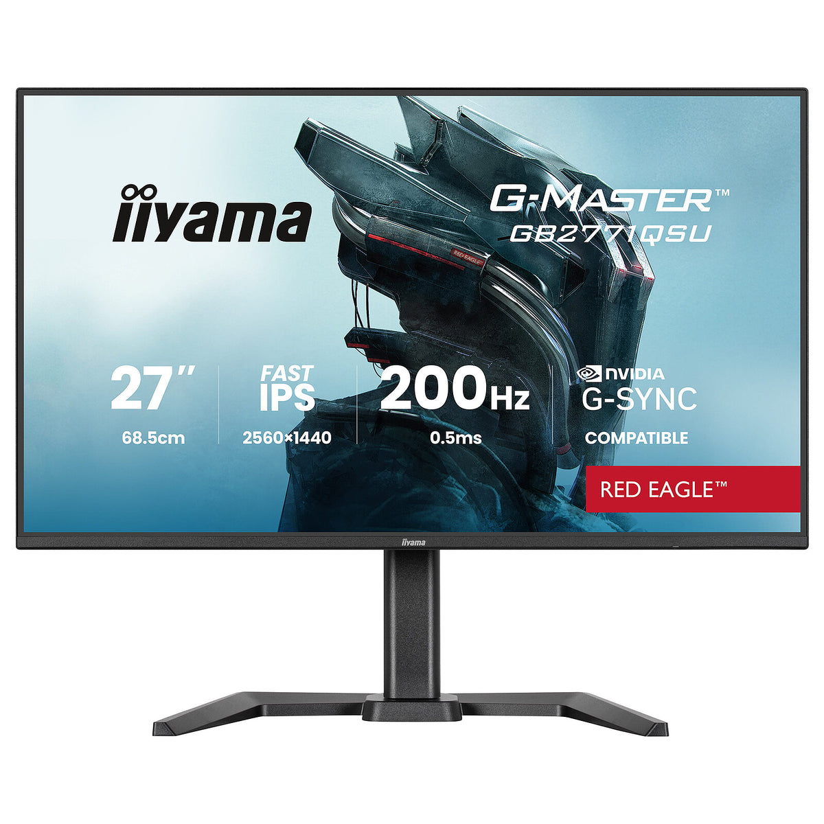 iiyama 27" LED - G-Master GB2771QSU-B1 Red Eagle Monitor PC 2.5K - 2560 x 1440 pixel - 0,5 ms (MPRT) - 16/9 - Pannello IPS ve