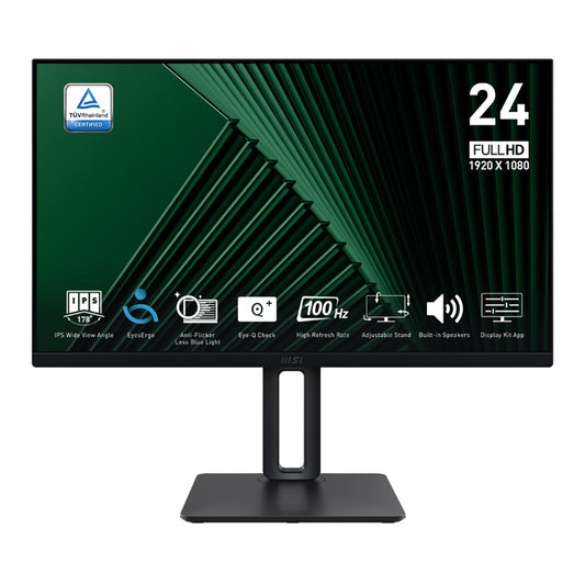 MSI 23.8" LED - PRO MP245PG Monitor PC Full HD 1080p - 1920 x 1080 pixel - 1 ms (MPRT) - 16/9 - Pannello IPS - 100 Hz - Adapt