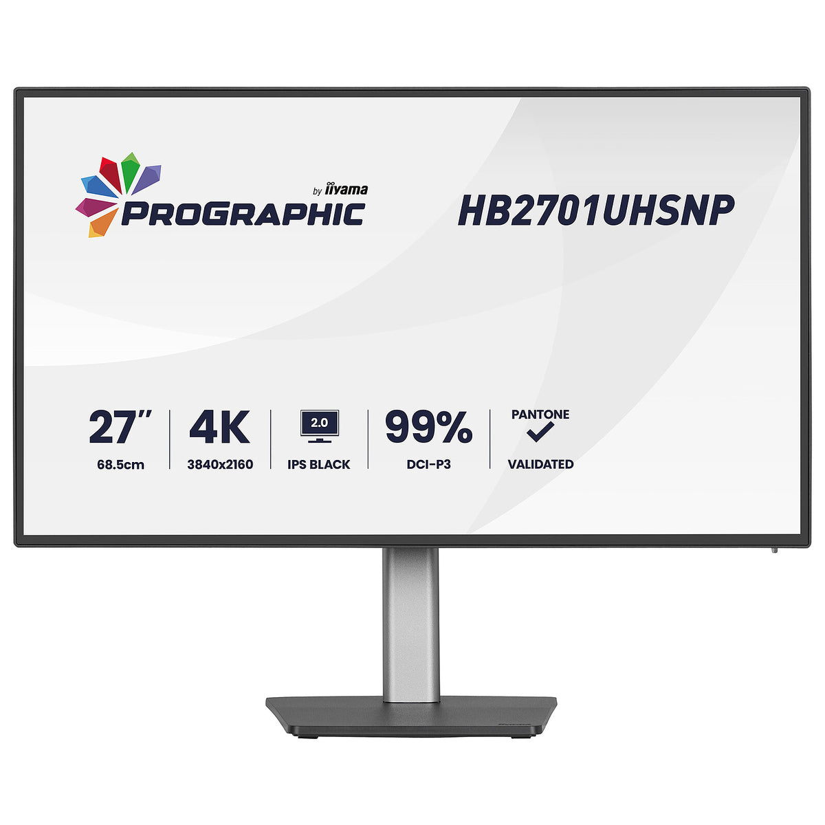 iiyama 27" LED - ProGraphic HB2701UHSNP-B1 Monitor PC 4K - 3840 x 2160 pixel - 4 ms (da grigio a grigio) - 16/9 - IPS Black 2