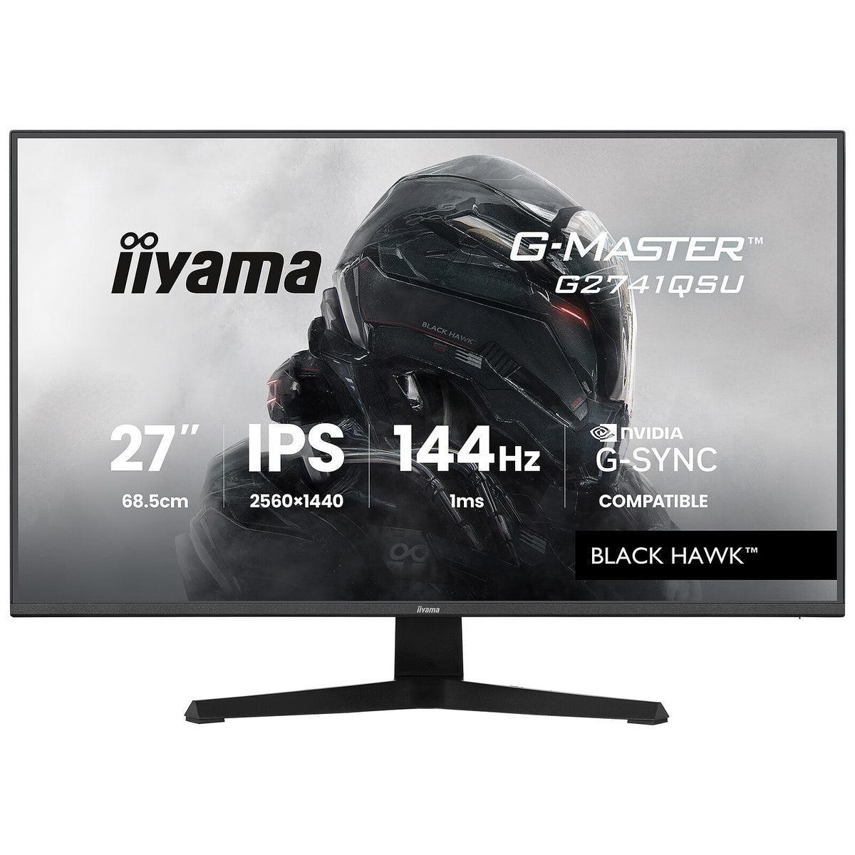 iiyama 27" LED - G-Master G2741QSU-B1 Black Hawk Monitor PC 2.5K - 2560 x 1440 pixel - 1 ms (MPRT) - 16:9 - Pannello IPS - 14