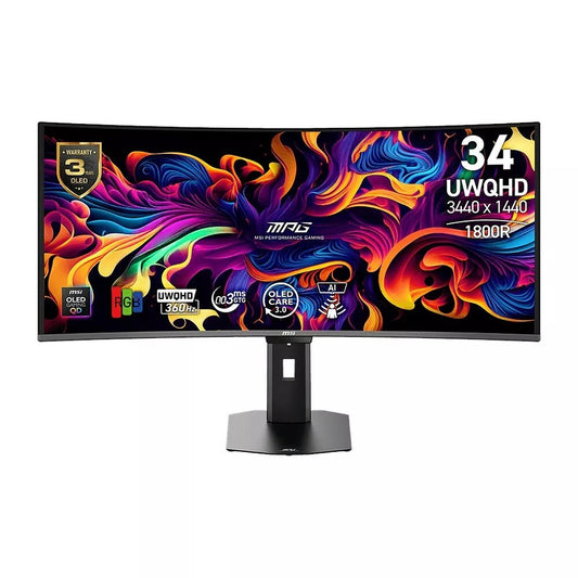 MSI 34" QD-OLED - MPG 341CQR QD-OLED X36 Monitor PC UltraWide WQHD - 3440 x 1440 pixel - 0,03 ms (da grigio a grigio) - Forma
