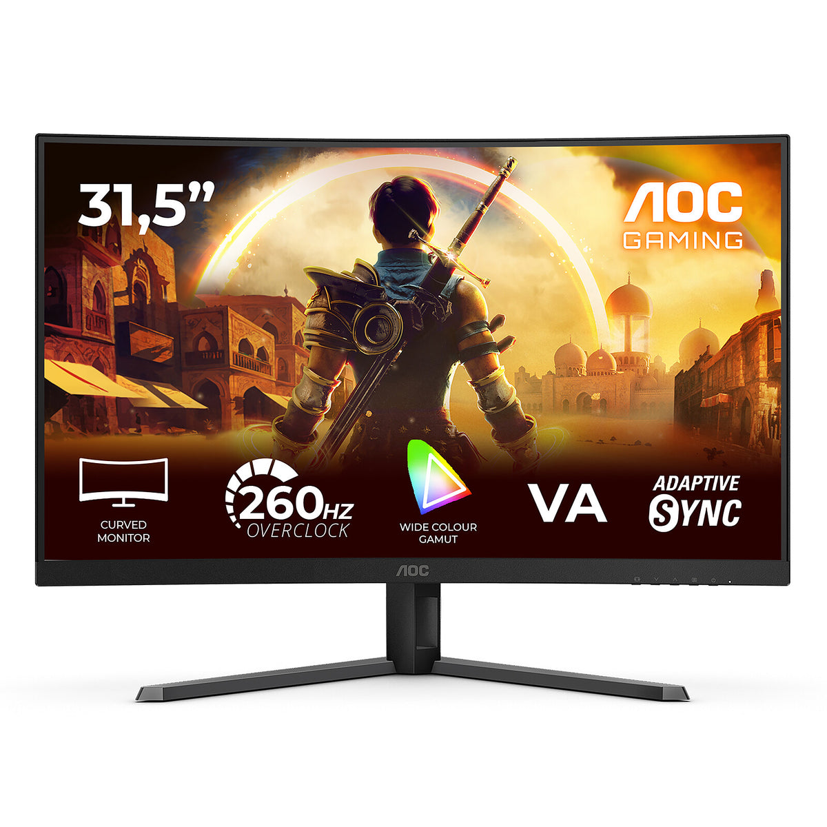 AOC 31.5" LED - C32G42ZE Schermo PC Full HD 1080p - 1920 x 1080 pixel - 4 ms (grigio su grigio) - 16/9 - Pannello VA curvo - 