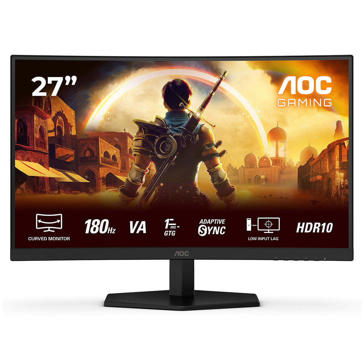 AOC 27" LED - C27G42E Schermo PC Full HD 1080p - 1920 x 1080 pixel - 0,5 ms (MPRT) - 16/9 - Pannello VA curvo - 180 Hz - HDR1