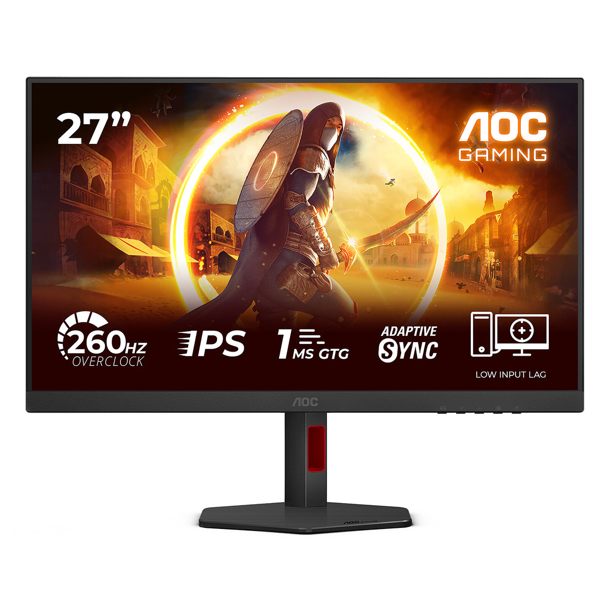 AOC 27" LED - 27G4ZR Schermo PC Full HD 1080p - 1920 x 1080 pixel - 1 ms (grigio su grigio) - 16/9 - Pannello Fast IPS - 240 