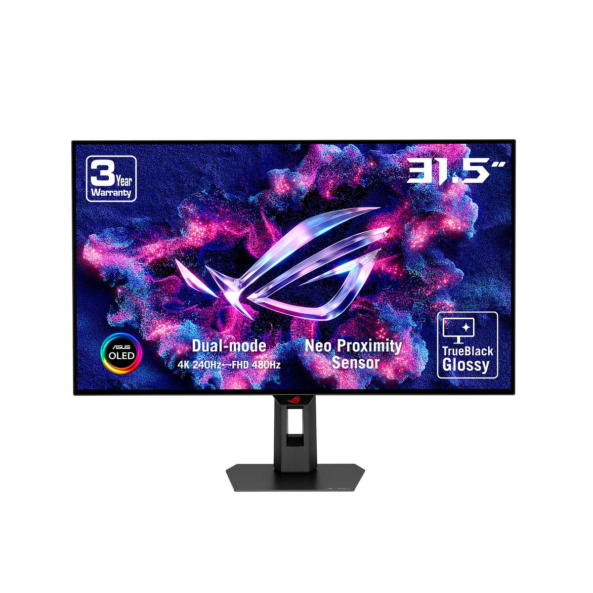 ASUS 32" OLED - ROG Strix XG32UCWMG Monitor PC 4K - 3840 x 2160 pixel - 0,03 ms (da grigio a grigio) - Formato 16/9 - Pannell