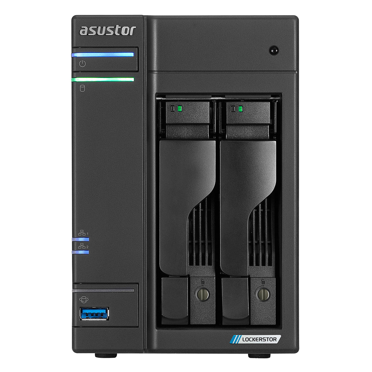 ASUSTOR Lockerstor 2 Gen 2+ AS6702T V2 Barebone Server NAS a 2 alloggiamenti 4 GB DDR4 Intel Celeron N5105 - 2x LAN 5 GbE