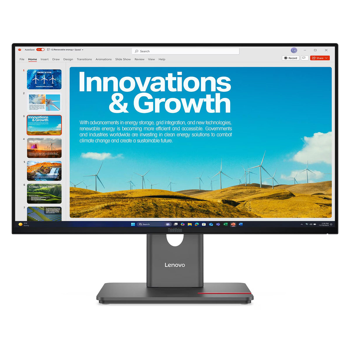 Lenovo 23.8" LED - ThinkVision P24QD-40 Schermo PC 2.5K - 2560 x 1440 pixel - 6 ms (grigio su grigio) - 16/9 - Pannello IPS -