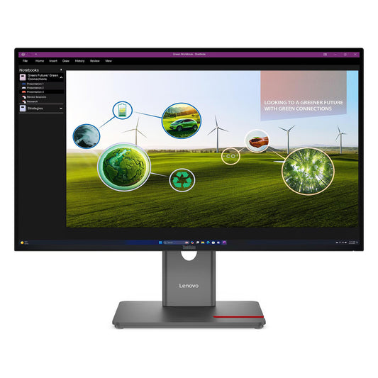 Lenovo 27" LED - ThinkVision P27Q-40 Schermo PC 2.5K - 2560 x 1440 pixel - 6 ms (grigio su grigio) - 16/9 - Pannello IPS - HD