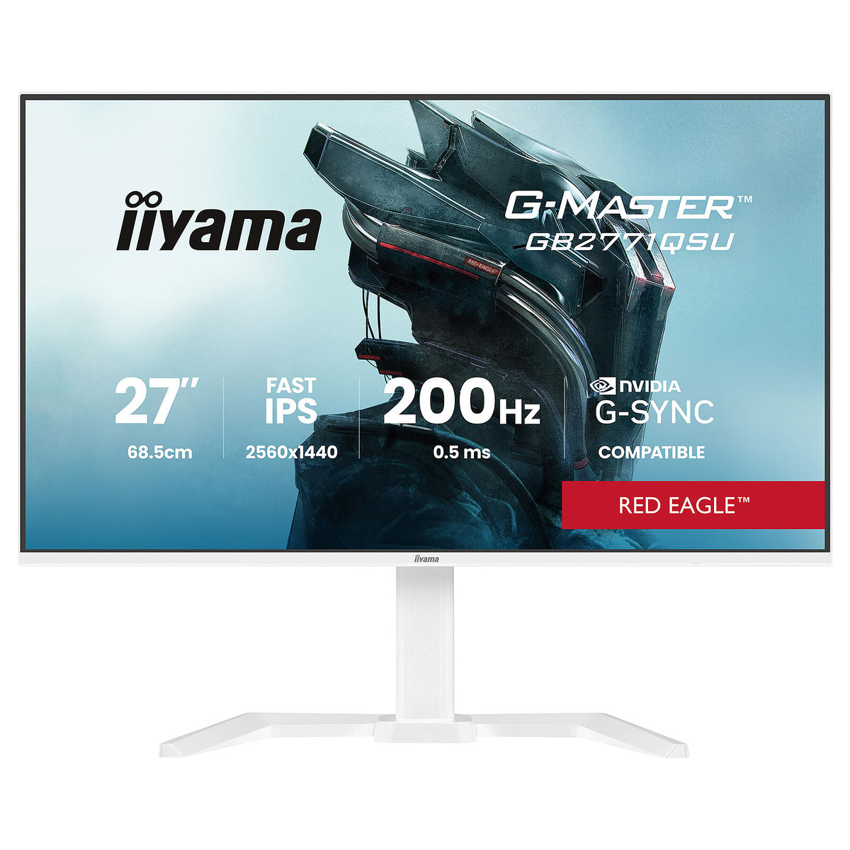 iiyama 27" LED - G-Master GB2771QSU-W1 Red Eagle Ecran PC 2.5K - 2560 x 1440 pixels - 0.5 ms (MPRT) - 16/9 - Pannello Fast IP
