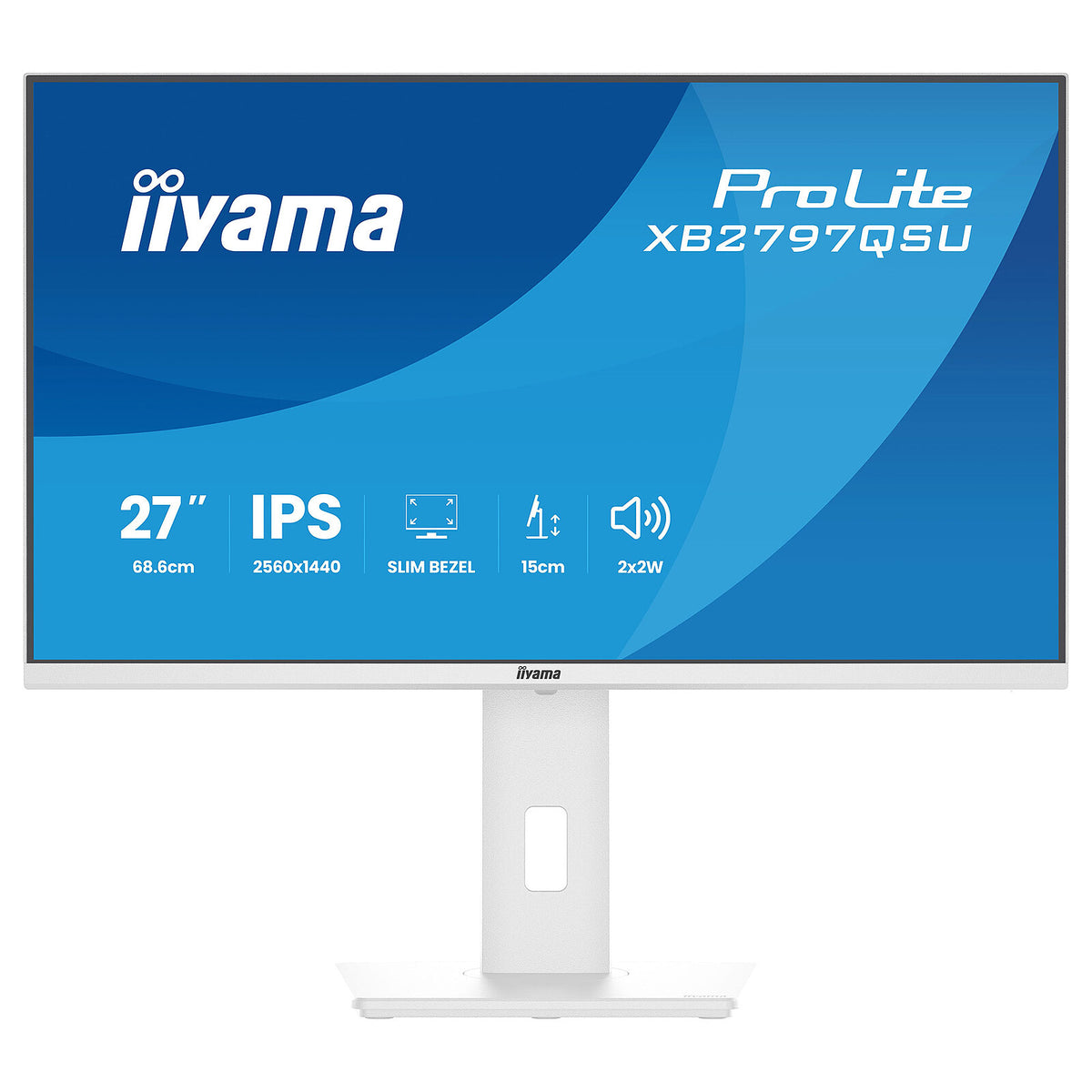 iiyama 27" LED - ProLite XB2797QSU-W1 Monitor PC 2.5K - 2560 x 1440 pixel - 1 ms (MPRT) - 16/9 - Pannello IPS - 75 Hz - Adapt