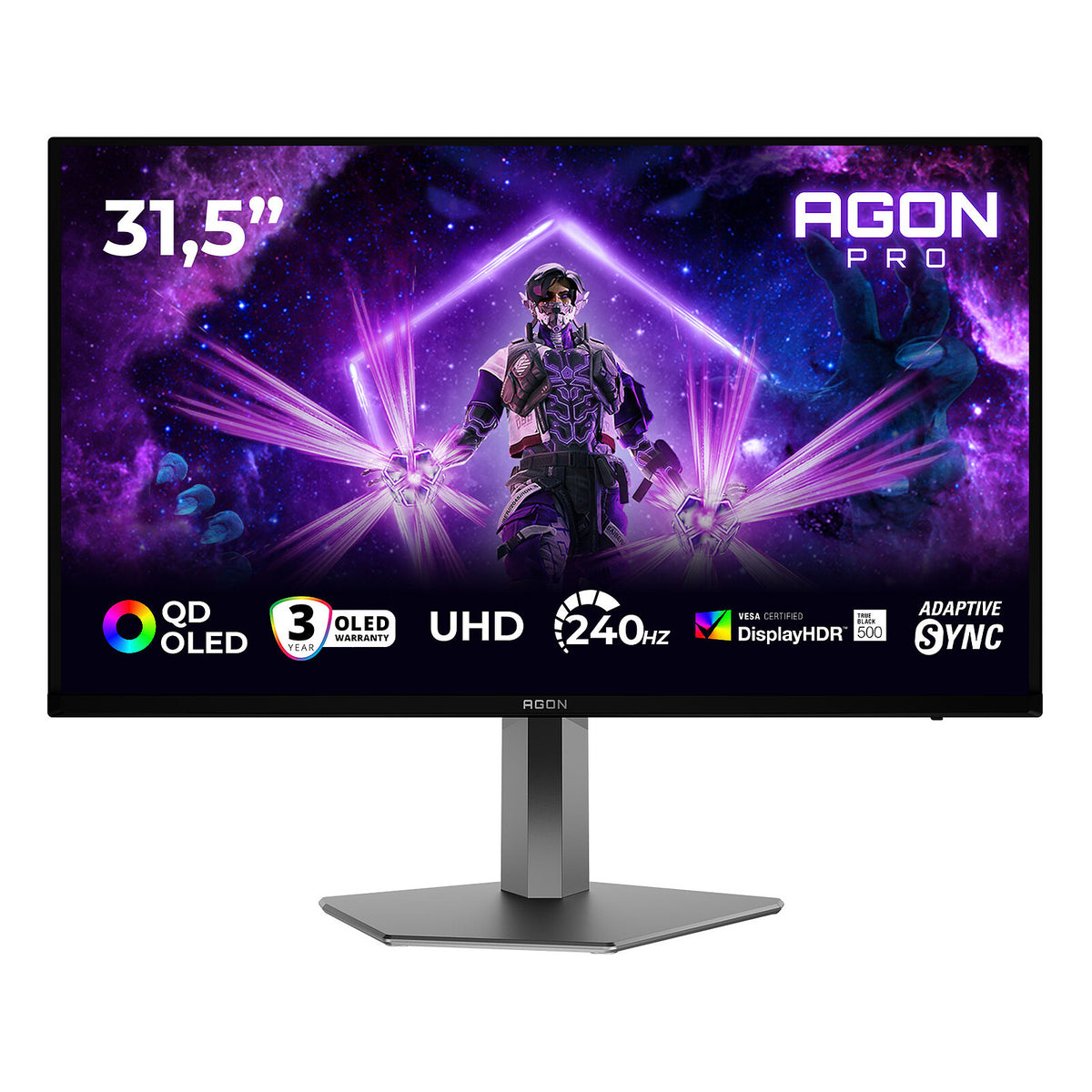 AOC 31,5" QD-OLED - AGON PRO AG326UZD2 Monitor PC 4K - 3840 x 2160 pixel - 0.03 ms (grigio su grigio) - 16/9 - Pannello OLED 