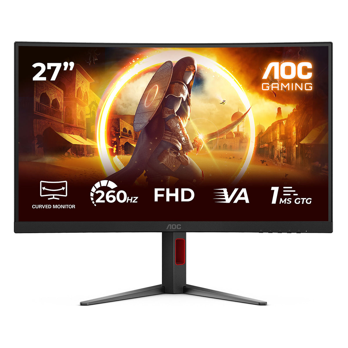 AOC 27" LED - C27G4Z2 Schermo PC Full HD 1080p - 1920 x 1080 pixel - 0.3 ms (MPRT) - 16/9 - Pannello VA curvo - 260 Hz - HDR1