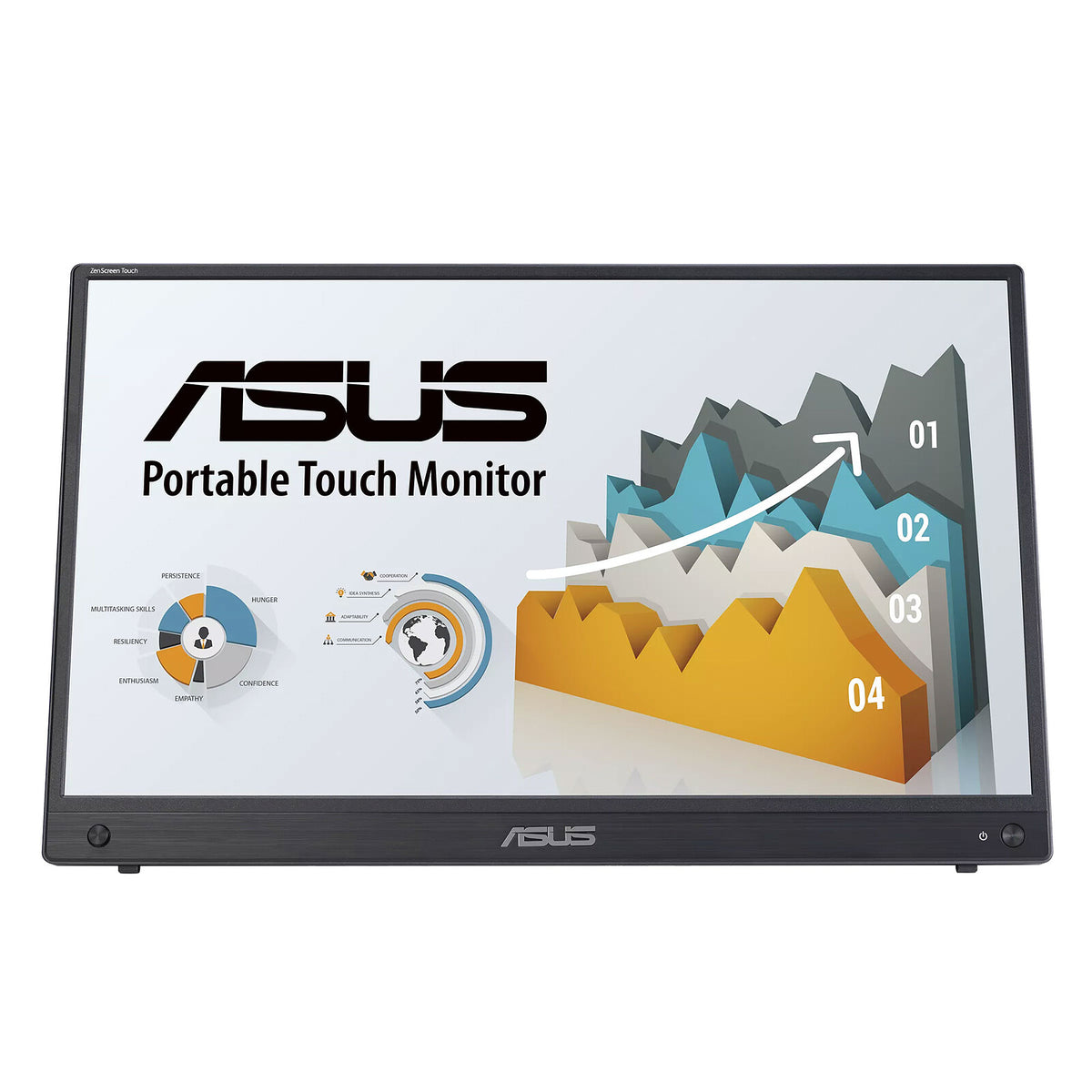 ASUS 15,6" LED - ZenScreen Touch MB16AMTR Monitor PC Full HD 1080p - 1920 x 1080 pixel - Touchscreen MultiTouch - 5 ms (grigi