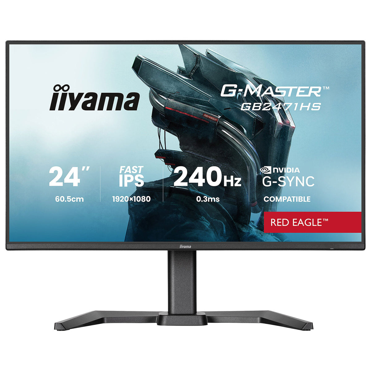iiyama 23.8" LED - G-Master GB2471HS-B1 Red Eagle Ecran PC Full HD 1080p - 1920 x 1080 pixels - 0.3 ms (MPRT) - 16/9 - Pannel