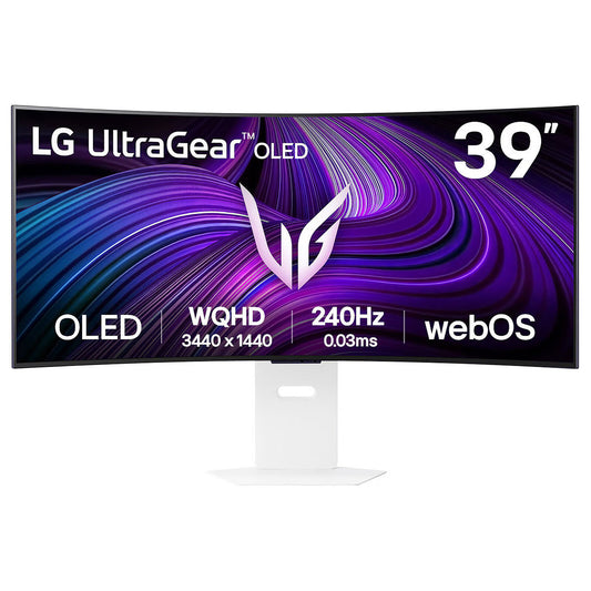 LG 39" OLED - UltraGear 39GX90SA-W Monitor PC UltraWide WQHD - 3440 x 1440 pixels - 0.03 ms (grigio su grigio) - 21/9 - Panne