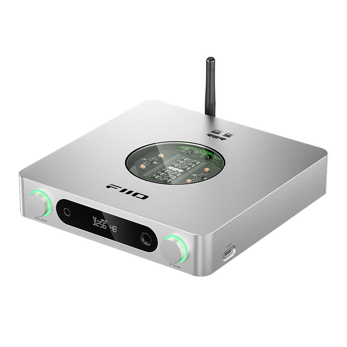 FiiO K13 R2R Argento Amplificatore per cuffie, DAC passivo R2R, DAC USB, preamplificatore Hi-Fi con Bluetooth 5.4, RCA, XLR, cuffie 4.4 mm e 6.35 mm