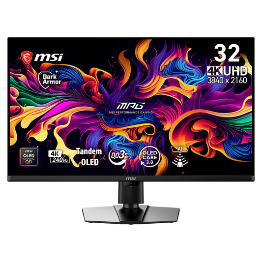 MSI 31.5" QD-OLED - MPG 322UR QD-OLED X24 Monitor PC 4K - 3840 x 2160 pixel - 0.03 ms (grigio su grigio) - 16/9 - Pannello QD