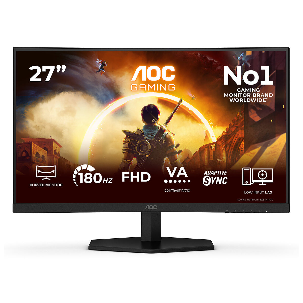 AOC 27" LED - C27G42FE Monitor PC Full HD 1080p - 1920 x 1080 pixel - 0.5 ms (MPRT) - 16/9 - Pannello VA curvo - 180 Hz - HDR