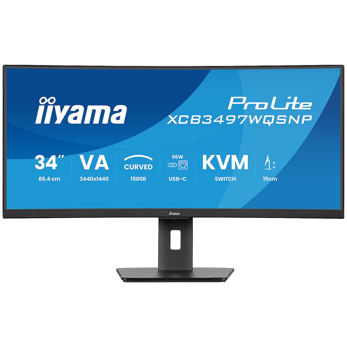 iiyama 34" LED - ProLite XCB3497WQSNPH-B1 Schermo PC UltraWide WQHD - 3440 x 1440 pixel - 0.4ms (MPRT) - Formato ampio 21/9 -