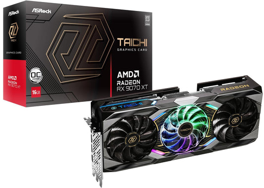 ASROCK Radeon RX 9070 XT Taichi OC graphics card 16GB GDDR6 1x HDMI 3x DP