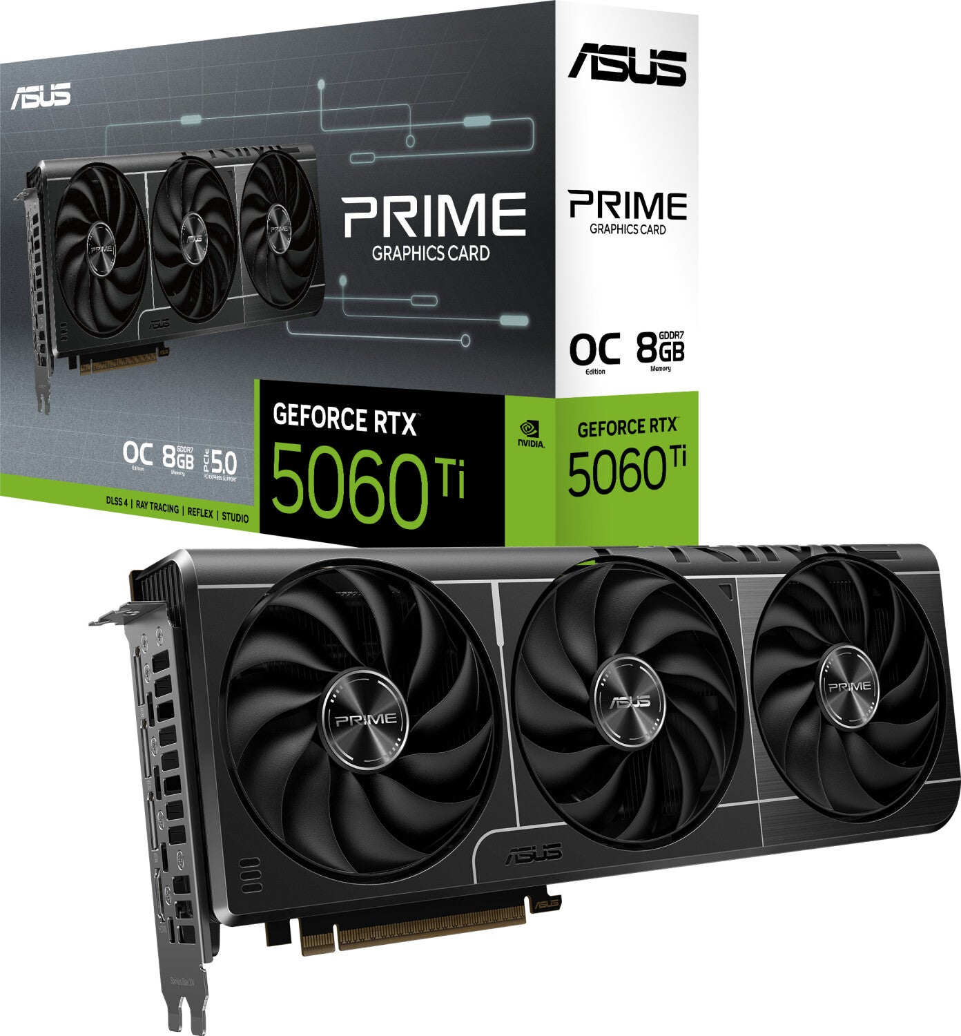 ASUS PRIME GeForce RTX5060TI O8G OC PRIME-RTX5060TI-O8G Graphics Card 8GB GDDR7 DP/HDMI