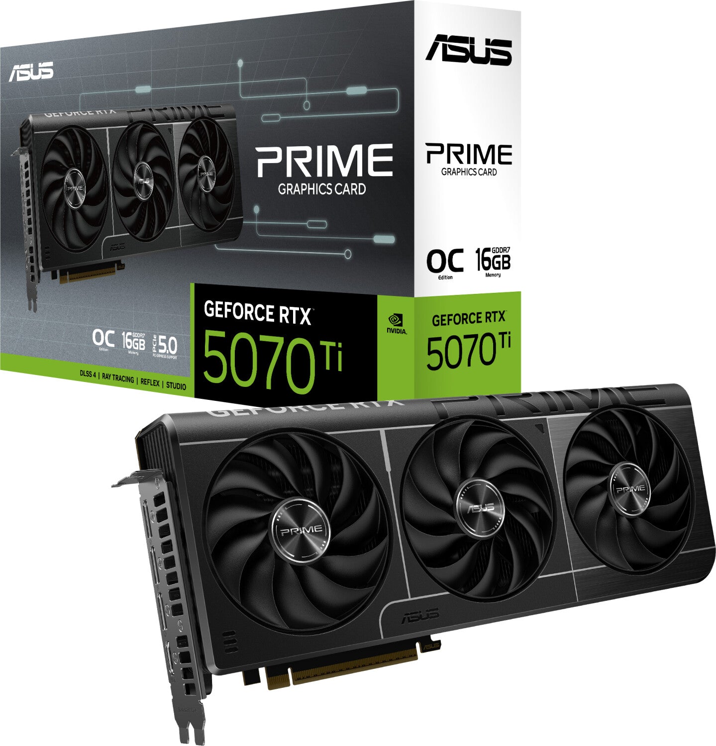 Carte graphique ASUS PRIME GeForce RTX 5070 Ti OC 16 Go PRIME-RTX5070TI-O16G DDR7, 1xHDMI, 3xDP