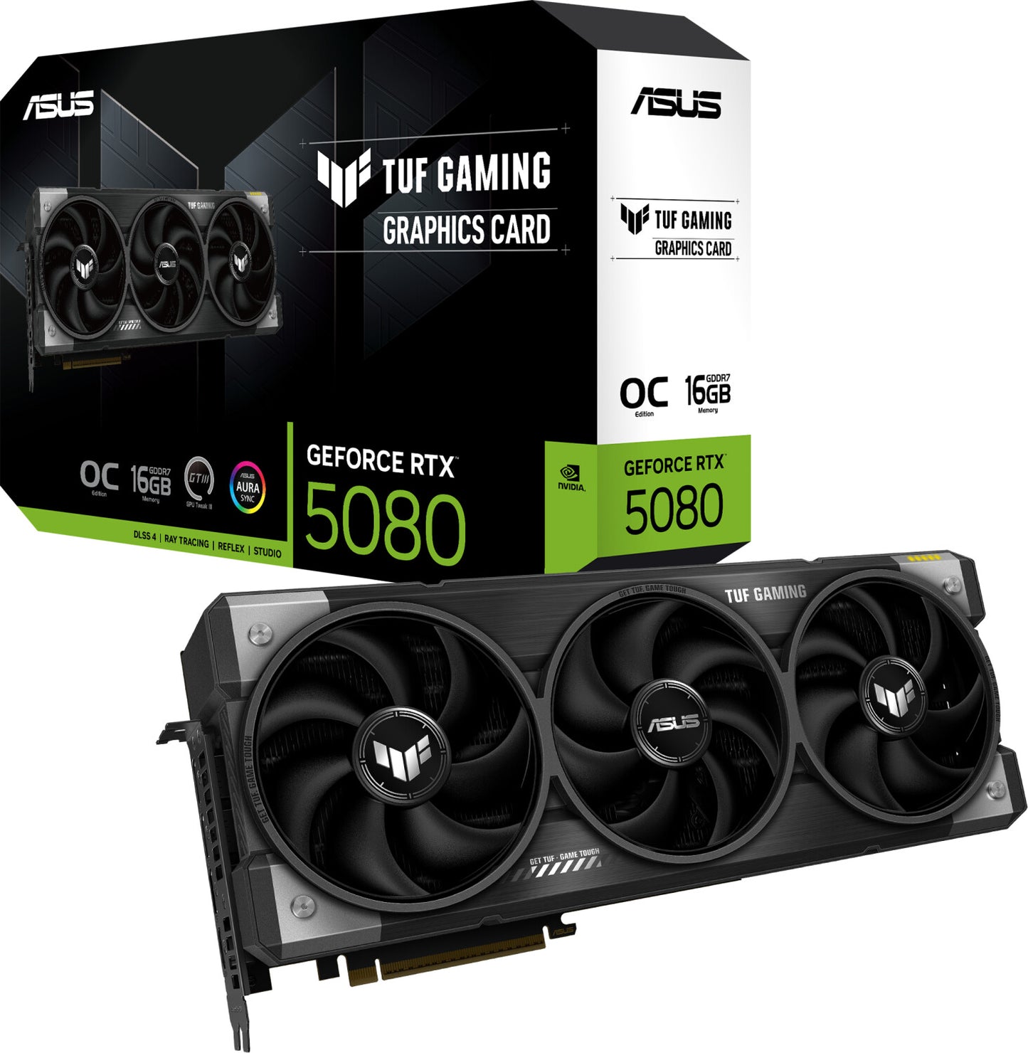 ASUS TUF Gaming GeForce RTX 5080 OC TUF-RTX5080-O16G-GAMING 16GB Graphics Card GDDR7, 2xHDMI, 3xDP