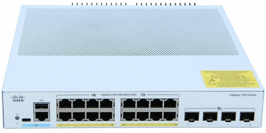 Cisco Catalyst 1300-16P-4X 20-Port Switch, PoE+ (120W) Stackable Rack 1U