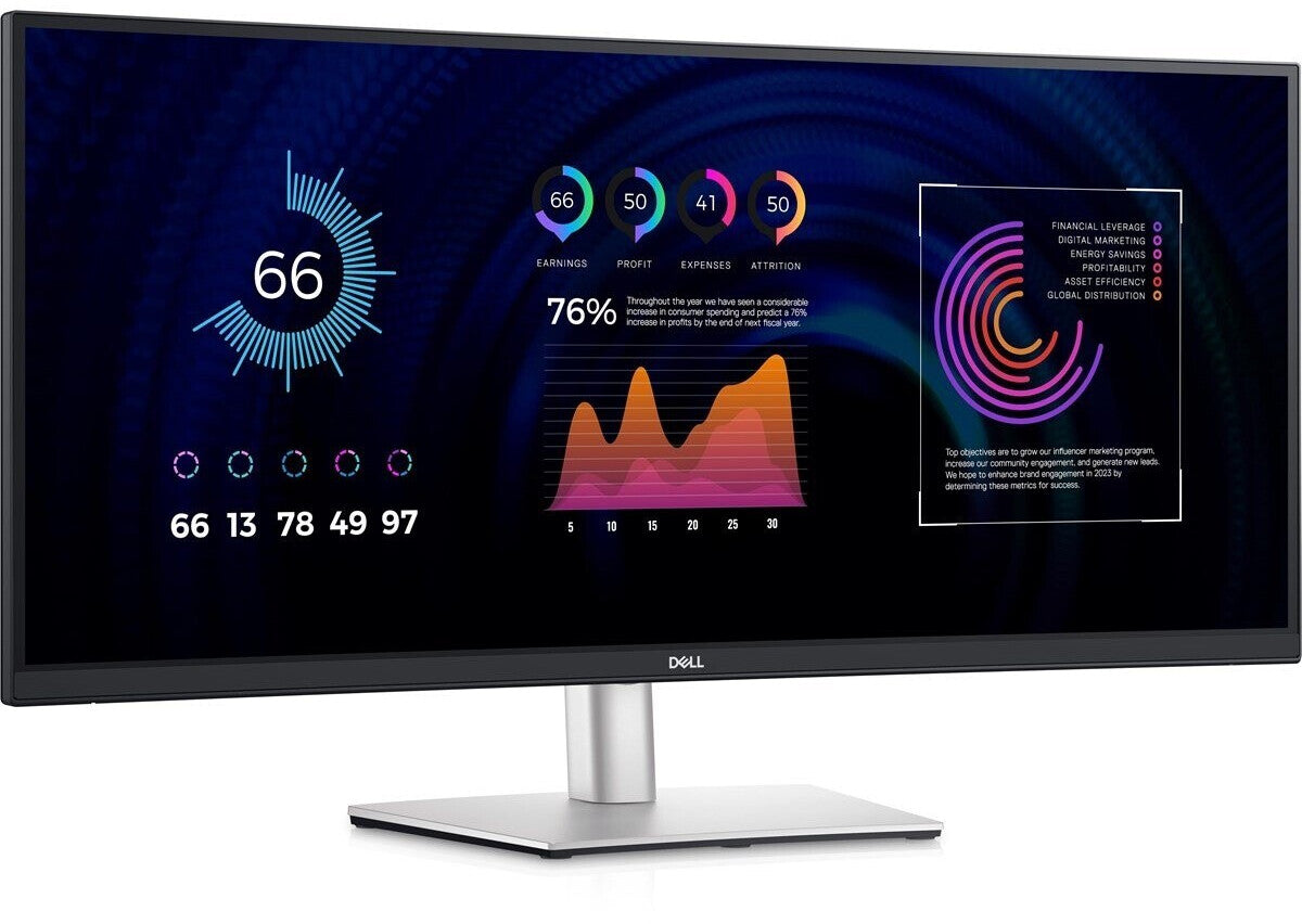 Dell P3424WE Moniteur incurvé WQHD 34" avec hub USB-C pour le bureau ou le télétravail