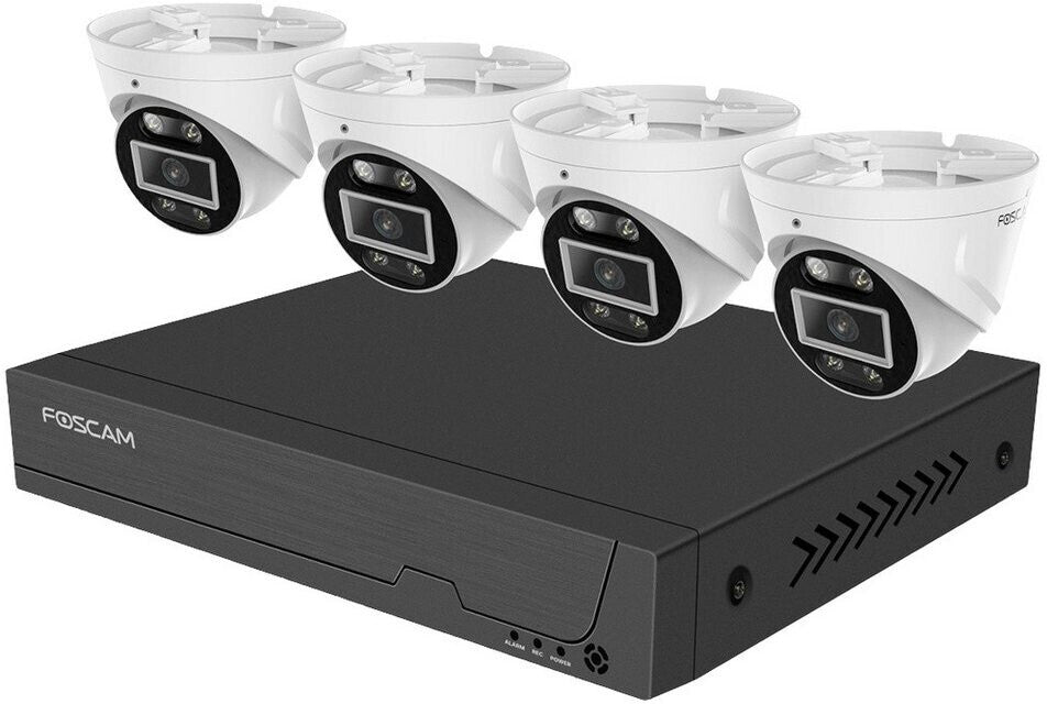 Foscam FN9108E-T4-2T Surveillance Kit with 4 Surveillance Cameras, White