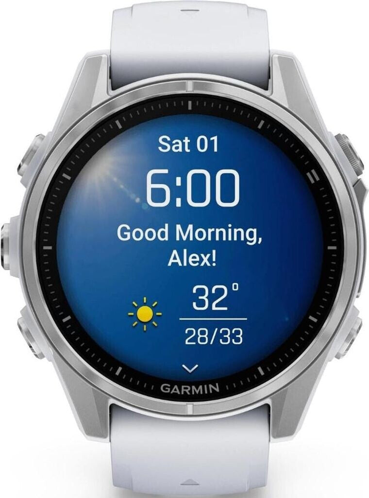 Garmin Fenix 8 - 43 mm AMOLED Blanc Pierre/Argent