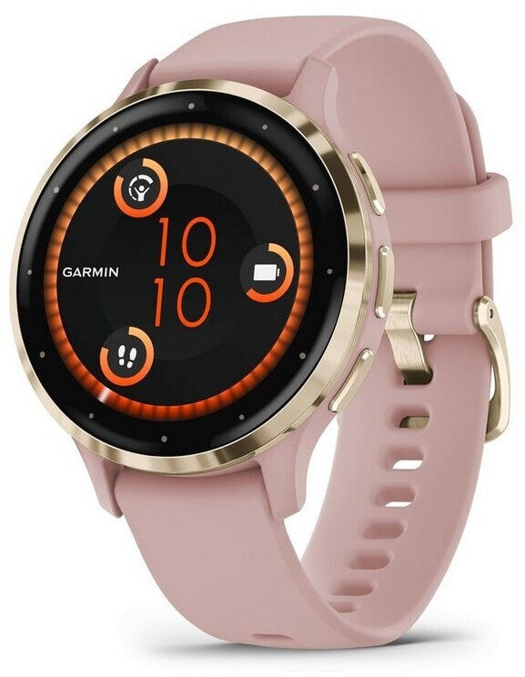 Garmin Venu® 3S Rose Poudré/Or Doux avec bracelet en silicone à dégagement rapide
