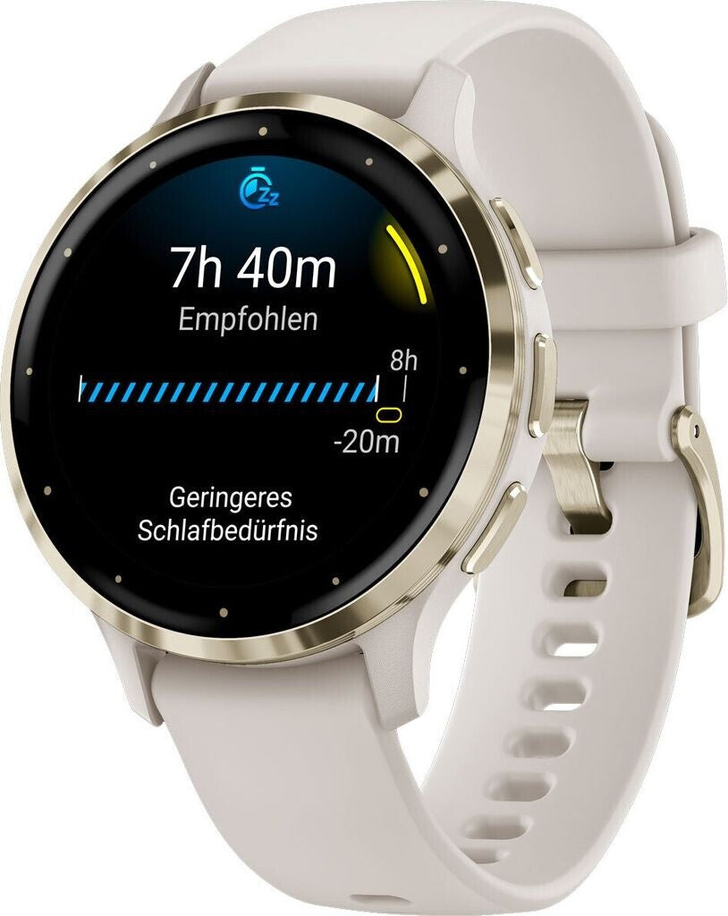 Garmin Venu® 3S ivoire/or clair avec bracelet en silicone à dégagement rapide
